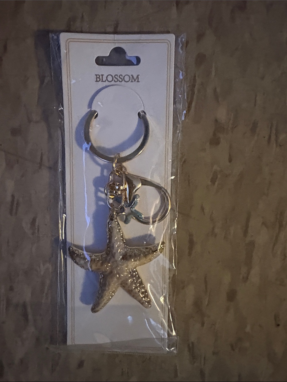 Blossom Gold Starfish Keychain - Gold Accent